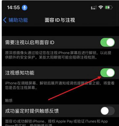 大姚苹果14维修网点分享iPhone14注视感知功能有什么用 